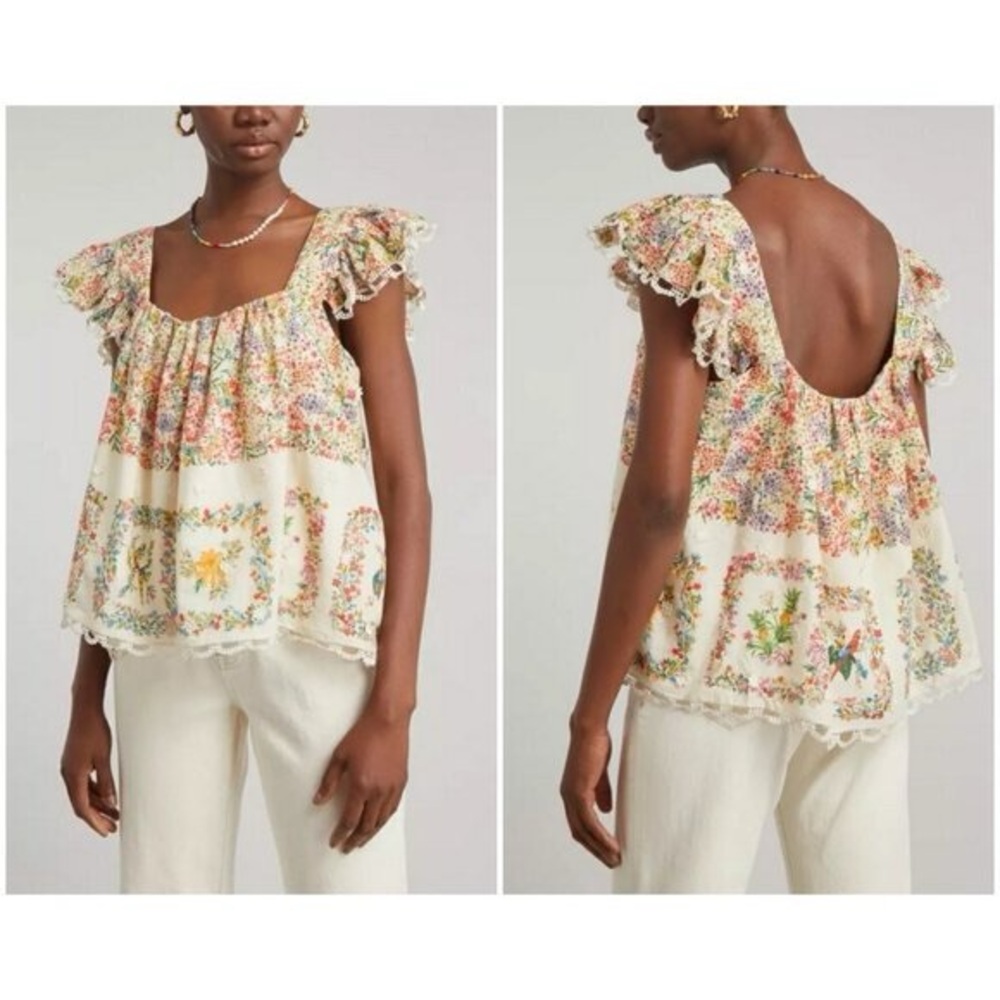 FARM Rio Delicate Forest Scarves Cotton Blouse
